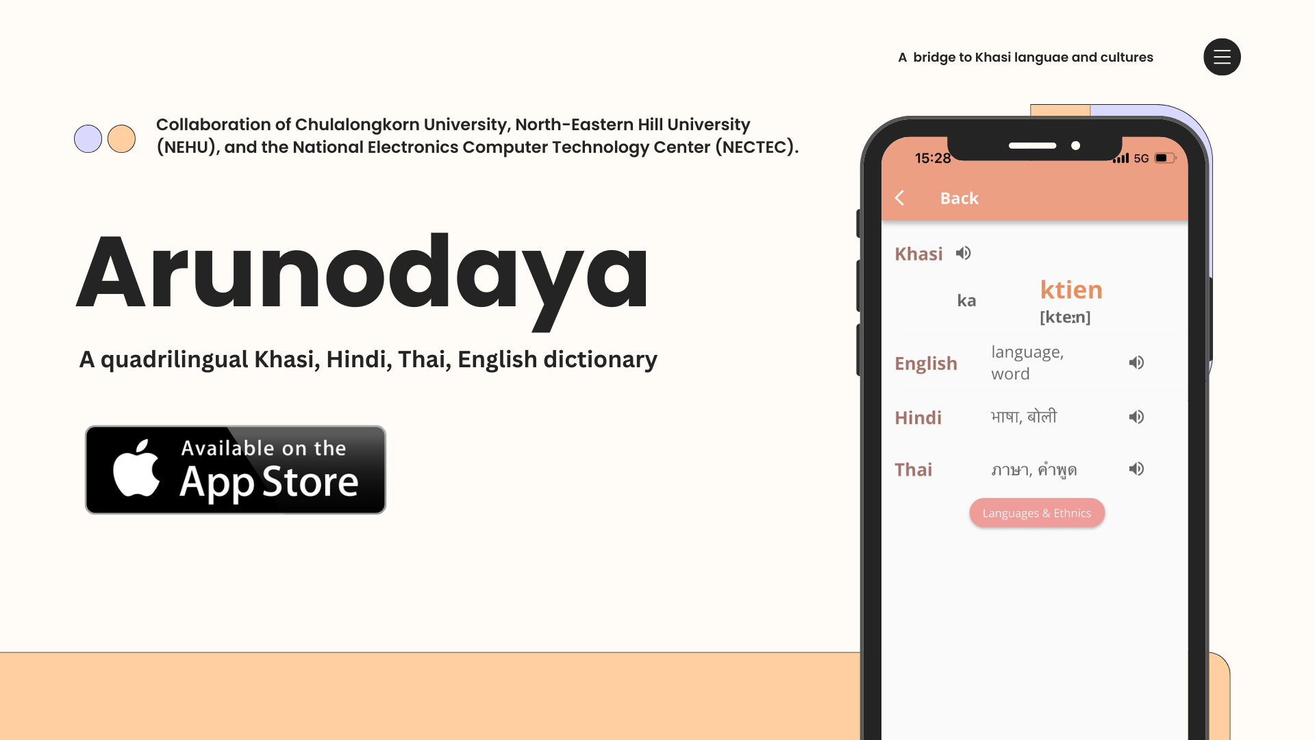 Arunodaya Quadrilingual Dictionary of Khasi, Hindi, English, and Thai